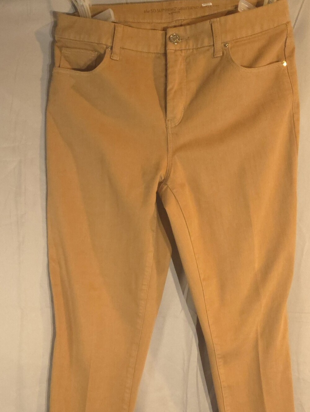Size 6 Chico's So Slimming Girlfriend Ankle Pants Tan Slim Fit